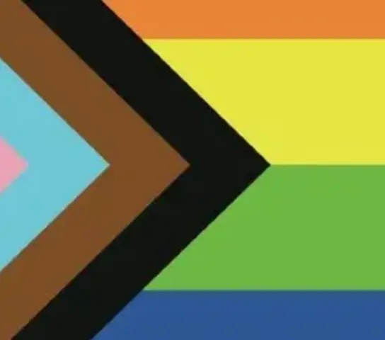 A graphic of an inclusive flag