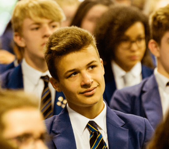 School pupils in an assembly.