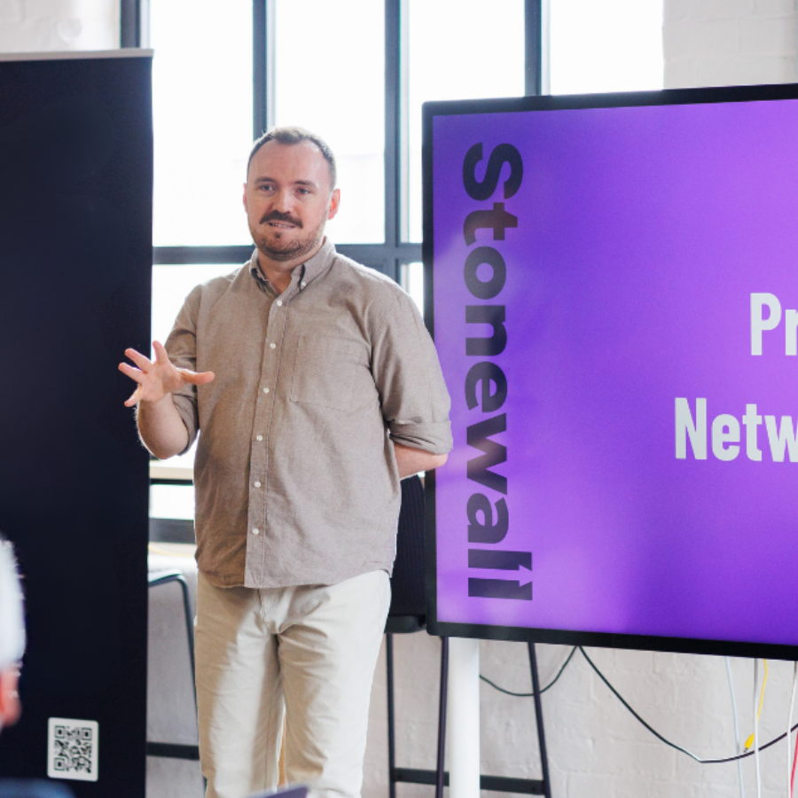 Jake presenting Pride networking 1000 x 634 px 1