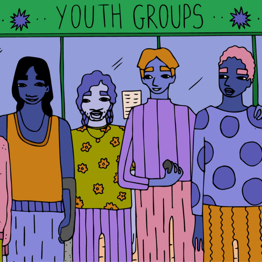 Square block youth groups square color