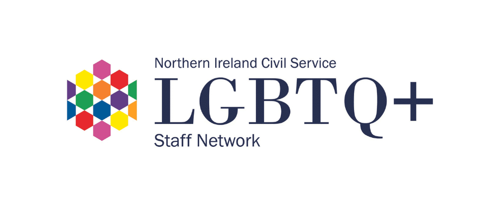 Northern Ireland Civil Service’s LGBTQ+ staff network group logo.
