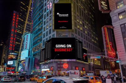 Stonewall's Times Square advert for the Global Workplace Briefings