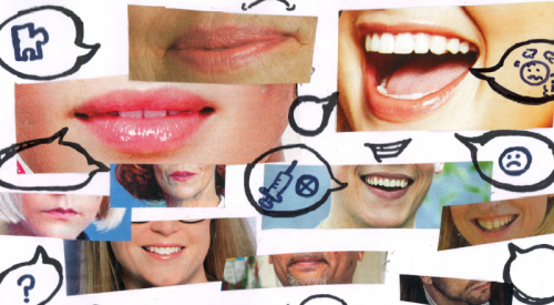 Mouths with speech bubbles coming out of them