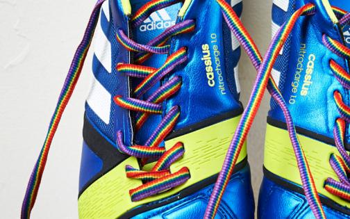 Football boot with Rainbow Laces
