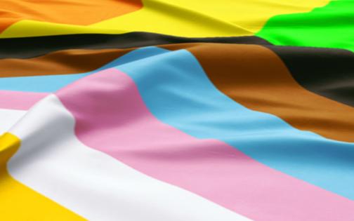 Draped Inclusive Pride flag 